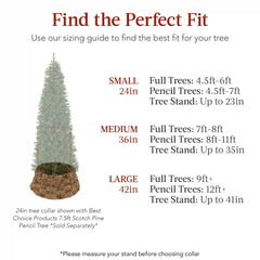 Basket Woven Hyacinth Christmas Holiday Tree Collar - 24in