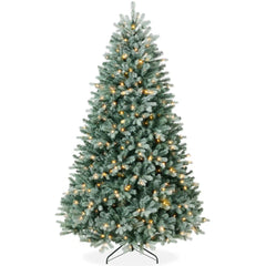 Pre-Lit Artificial Blue Spruce Christmas Tree, w/ Twinkling 2-in-1 LEDs