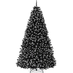 Unlit Frosted Artificial Black Spruce Christmas Tree, w/Easy Assembly