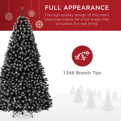 Unlit Frosted Artificial Black Spruce Christmas Tree, w/Easy Assembly