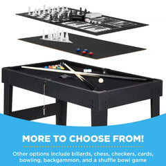 10-in-1 Combo Game Table Set w/ Pool, Foosball, Ping Pong, Chess - 2x4ft