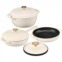 Non-Stick Pot & Pan Cookware Set, Cast Iron Skillet, Pan, Press, Dutch Oven
