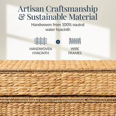 2 PC Water Hyacinth Nesting Underbed Storage Baskets
