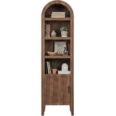 72" Tall Narrow Arched Pantry Cabinet w/ Door, 4-Tier Storage Cabinet
