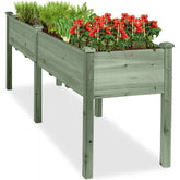 Raised Garden Bed, Elevated Wood Garden Planter Stand - 72x24x30in