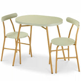 3-Piece Oval Dining Table Set, Small Kitchen Set w/ 2 Chairs