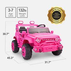 24V 2-Seater Electric Ride-On Car Truck w/ Parent Control, Bluetooth
