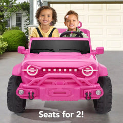 24V 2-Seater Electric Ride-On Car Truck w/ Parent Control, Bluetooth