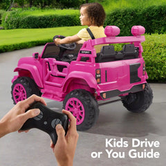 24V 2-Seater Electric Ride-On Car Truck w/ Parent Control, Bluetooth