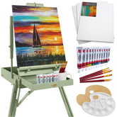 Art Easel for Painting, Portable Adjustable Tripod with 32-Piece Art Set