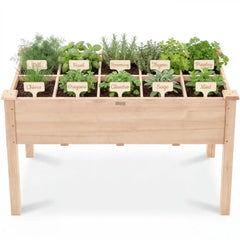 Raised Garden Bed Planter Box with 10 Grid Sections