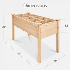 Raised Garden Bed Planter Box with 10 Grid Sections