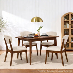 Set of 4 Wooden Dining Chairs, Wood Modern Farmhouse Upholstered Chairs
