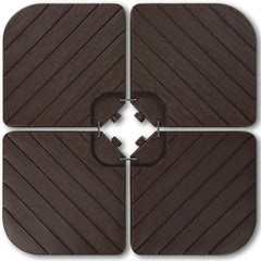 4-Piece Cantilever Umbrella Base Weight Set, Wood Grain Finish