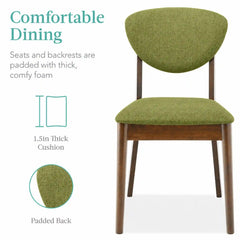 5-Piece Wooden Mid-Century Modern Dining Set w/ 4 Chairs, Padded Seat & Back