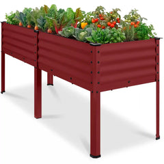 Elevated Galvanized Metal Garden Bed w/ Corner Protectors - 72x24x30in