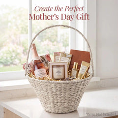Handwoven Large Mother's Day Gift Basket, 20in Basket w/Collapsible Handle