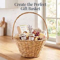 Handwoven Medium Mother's Day Gift Basket, 20in Basket w/Collapsible Handle
