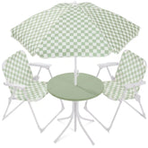 Kids Outdoor Table and Chair Set with Umbrella, Foldable Toddler Set