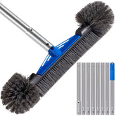 20" Pool Brush with 9 ft Aluminum Pole Pool Wall & Floor Cleaning Set