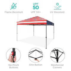 One-Person Setup Instant Pop Up Canopy w/ Case, 4 Weight Bags - 10x10ft