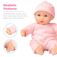 Realistic Baby Doll with Soft Body, Highchair, Potty, Accessories - 12.5in