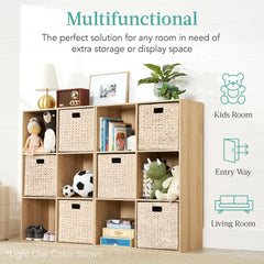 6-Cube Bookshelf, 13.5in Storage Display w/ Removable Panels, Customizable