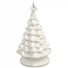 Pre-Lit Ceramic Tabletop Christmas Tree with Lights- 15in