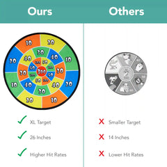 Large Double-Sided Dart Board, Sticky Ball Axe Star Throwing Game