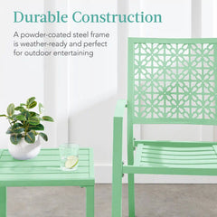 3-Piece Stackable Steel Outdoor Conversation Bistro Set