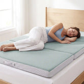 4in Portable Mattress Topper, Tri-Fold Mattress Pad - Seafoam