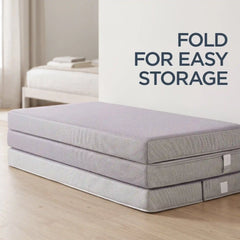 4in Portable Mattress Topper, Tri-Fold Mattress Pad - Gray