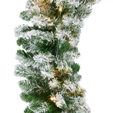 9Ft Pre-Lit Christmas Garland W/ 2-In-1 Led Lights