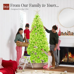 Pre-Lit Artificial Lime Green Christmas Tree w/ Incandescent Lights