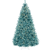 Pre-Lit Artificial Peacock Blue Christmas Tree w/ Incandescent Lights