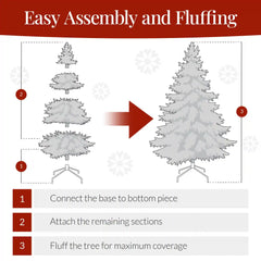 Artificial Green Christmas Tree, Unlit Pine Design w/Easy Assembly