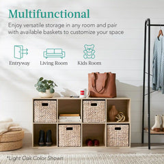 8-Cube Bookshelf, 13.5in Storage Display w/ Removable Panels, Customizable