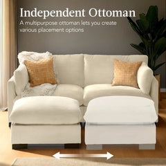 Modular Sectional Pillowtop Sofa w/ Ottoman & Storage 82in