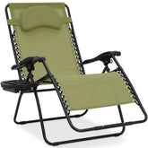 Oversized Reclining Zero Gravity Chair Lounger w/ Cup Holder, Pillow