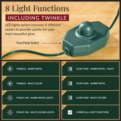 Pre-Lit Premium Artificial Nordic Fir Christmas Tree w/ 2-in-1 Twinkle LEDs