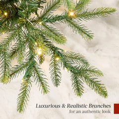 Pre-Lit Potted Christmas Tree w/Twinkling White & Multi LEDs