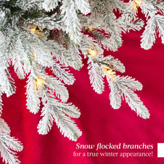 Pre-Lit Potted Flocked Christmas Tree w/Twinkling White & Multi LEDs