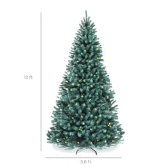 Pre-Lit Artificial Blue Spruce Christmas Tree, w/Easy Assembly