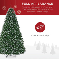 Unlit Frosted Artificial Green Spruce Christmas Tree, w/Easy Assembly