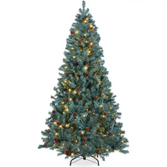 Pre-Lit Pre-Decorated Christmas Tree w/ Pinecones