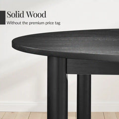 47in Round Solid Wood Dining Table, Modern Farmhouse Table For 4