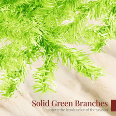 Artificial Lime Green Christmas Tree, Unlit Pine Design w/Easy Assembly