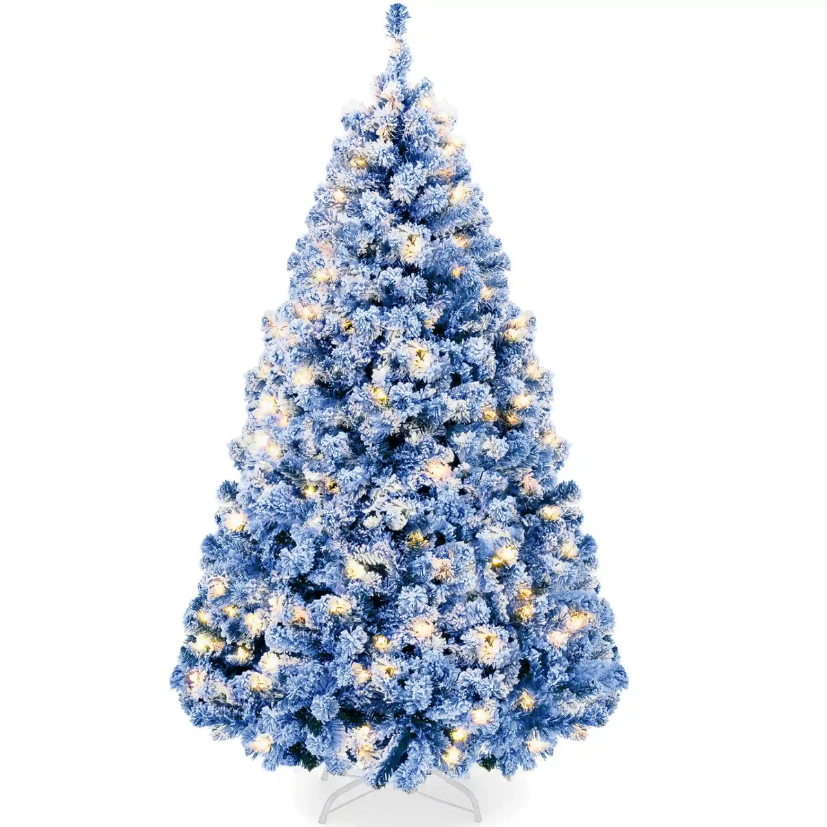 Pre-lit Christmas Tree, Snow Flocked Holiday Decor w/Twinkle Lights