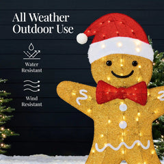 4pc Gingerbread Man Family 4ft Pre-lit Christmas Yard Decor