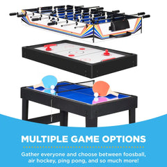 10-in-1 Combo Game Table Set w/ Pool, Foosball, Ping Pong, Chess - 2x4ft